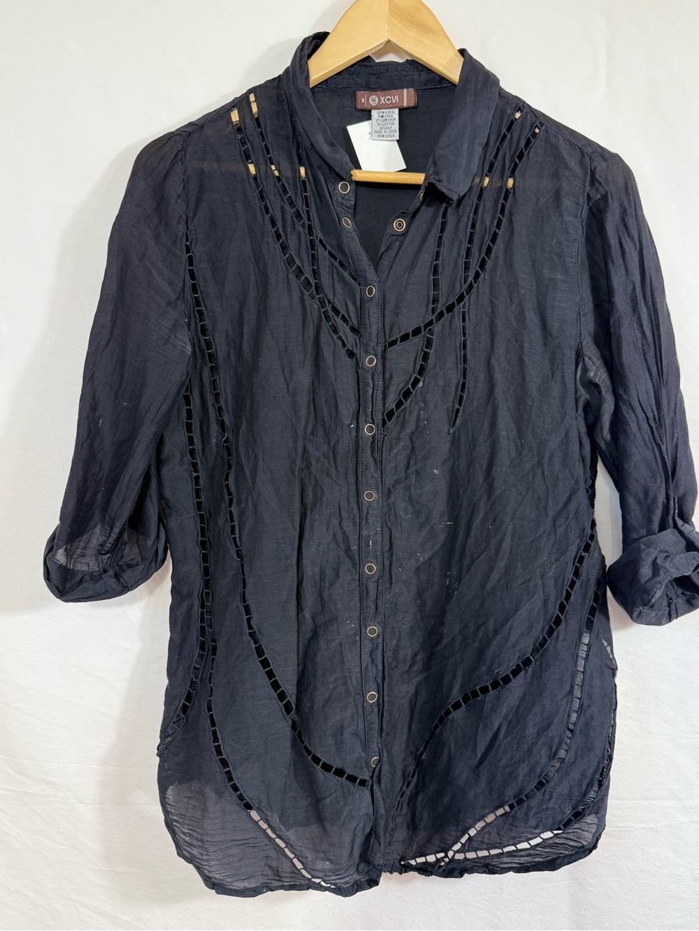 XCVI Wearables button-up shirt Cotton and Silk Blend